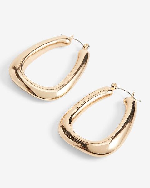 Rounded Trapezoid Hoop Earrings | Express