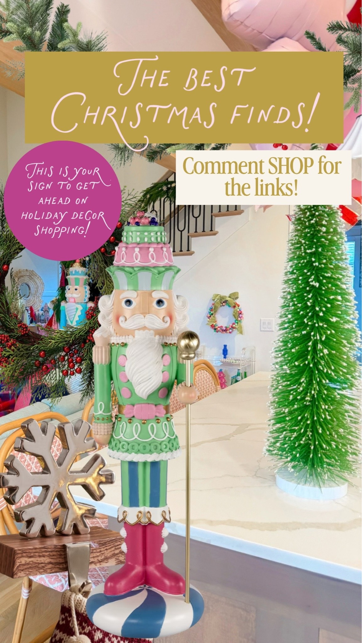 This colorful nutcracker is such a fun statement piece, especially if you love adding pink, green, and blue into your holiday decorating. I have a feeling the good Christmas finds are going to sell quickly this year, so I wouldn’t wait on this one. 

 #LTKSeasonal #LTKHome #LTKSaleAlert