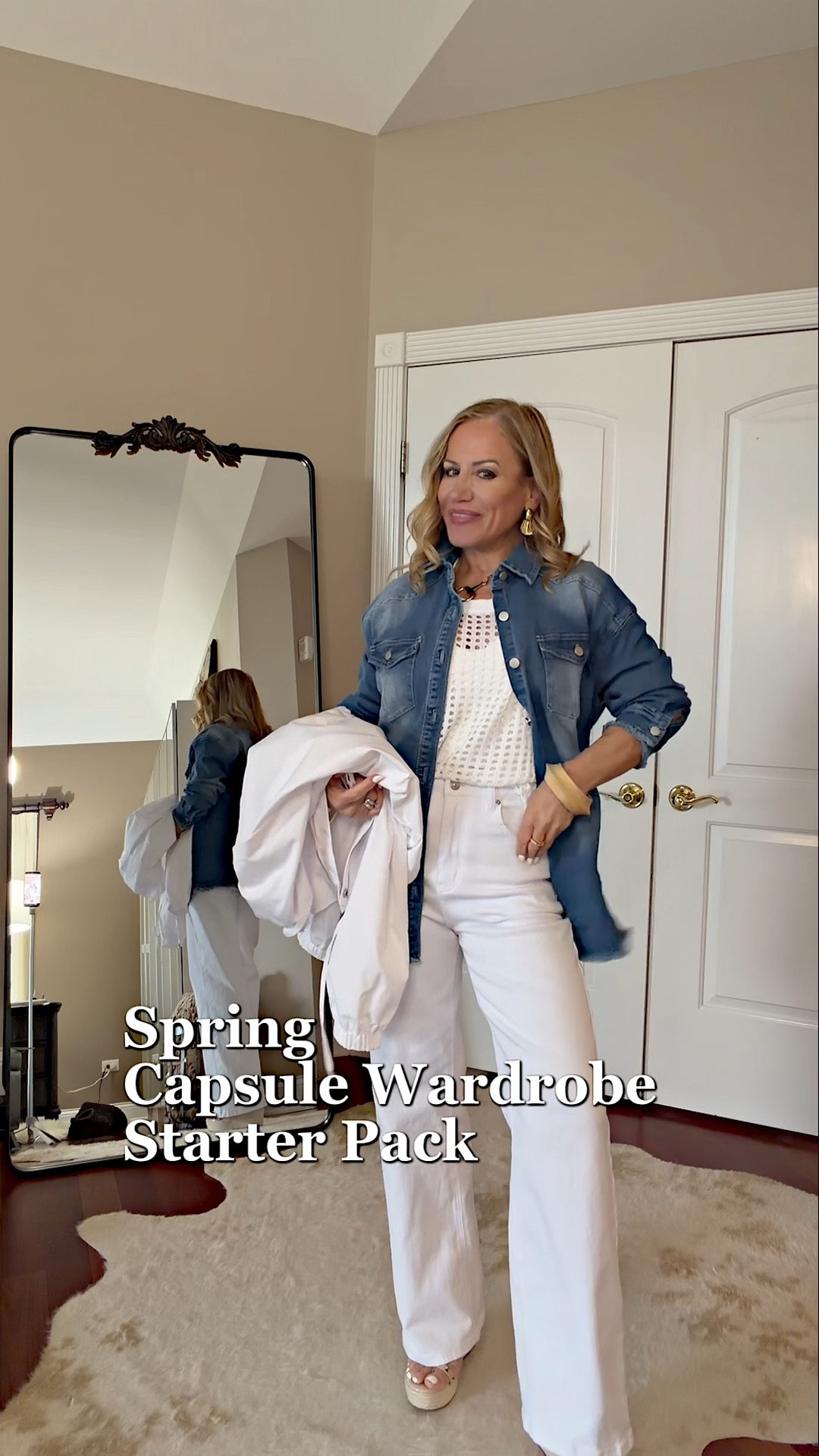 The perfect white jeans, paired with the season’s hottest windbreaker, a high quality denim shirt, and a textural crochet top are the foundation for your spring capsule wardrobe. These on-trend wardrobe staples are timeless classics that can easily be styled with other pieces for endless outfit possibilities. 🙌🏼

#AD @genleck

#LTKmomlife #LTKootd #LTKgrwm