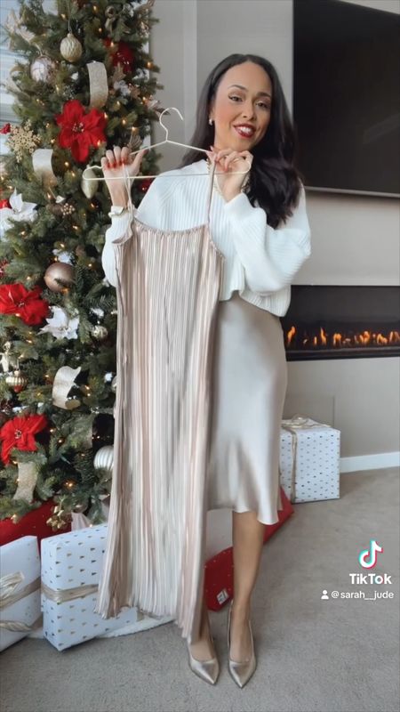 Day 5/5 Holiday Outfits! The perfect outfit for Christmas Eve or NYE! Styling a satin or silk midi skirt with a cropped ivory sweater.  If you don’t have a skirt, sub in a satin or silk dress that you already have in your closet! 😊

#LTKstyletip #LTKSeasonal #LTKHoliday