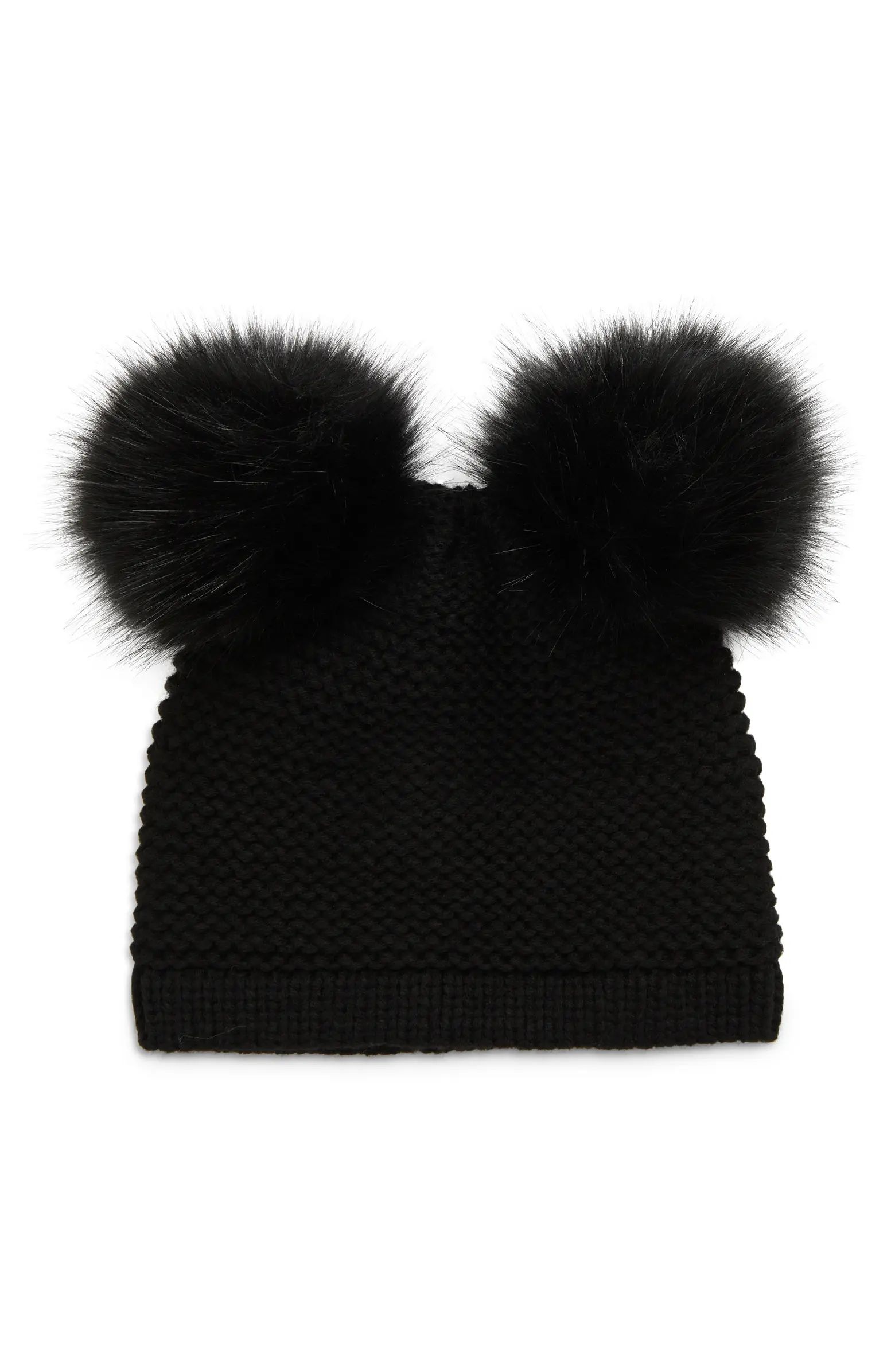 Kyi Kyi Chunky Wool Blend Beanie with Faux Fur Poms | Nordstrom | Nordstrom