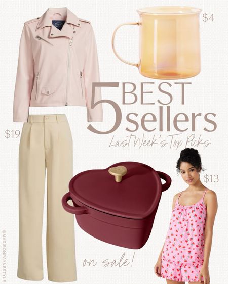 #walmartpartner @walmart $19 WALMART TROUSERS were a best seller last week 🥰 they also come in black! The light pink faux leather jacket is a new color this Spring. The glass mugs are only $4, also come in clear iridescent, the Dutch oven is currently on sale and perfect for Valentine’s Day, and the cherry pajamas are only $13 (cherries are currently trending)

Trousers, Walmart Pants, Walmart Jacket, Faux Leather Jacket, Pajamas, kitchen finds, Walmart Kitchen, Madison Payne

#LTKfindsunder50 #LTKstyletip #LTKSeasonal