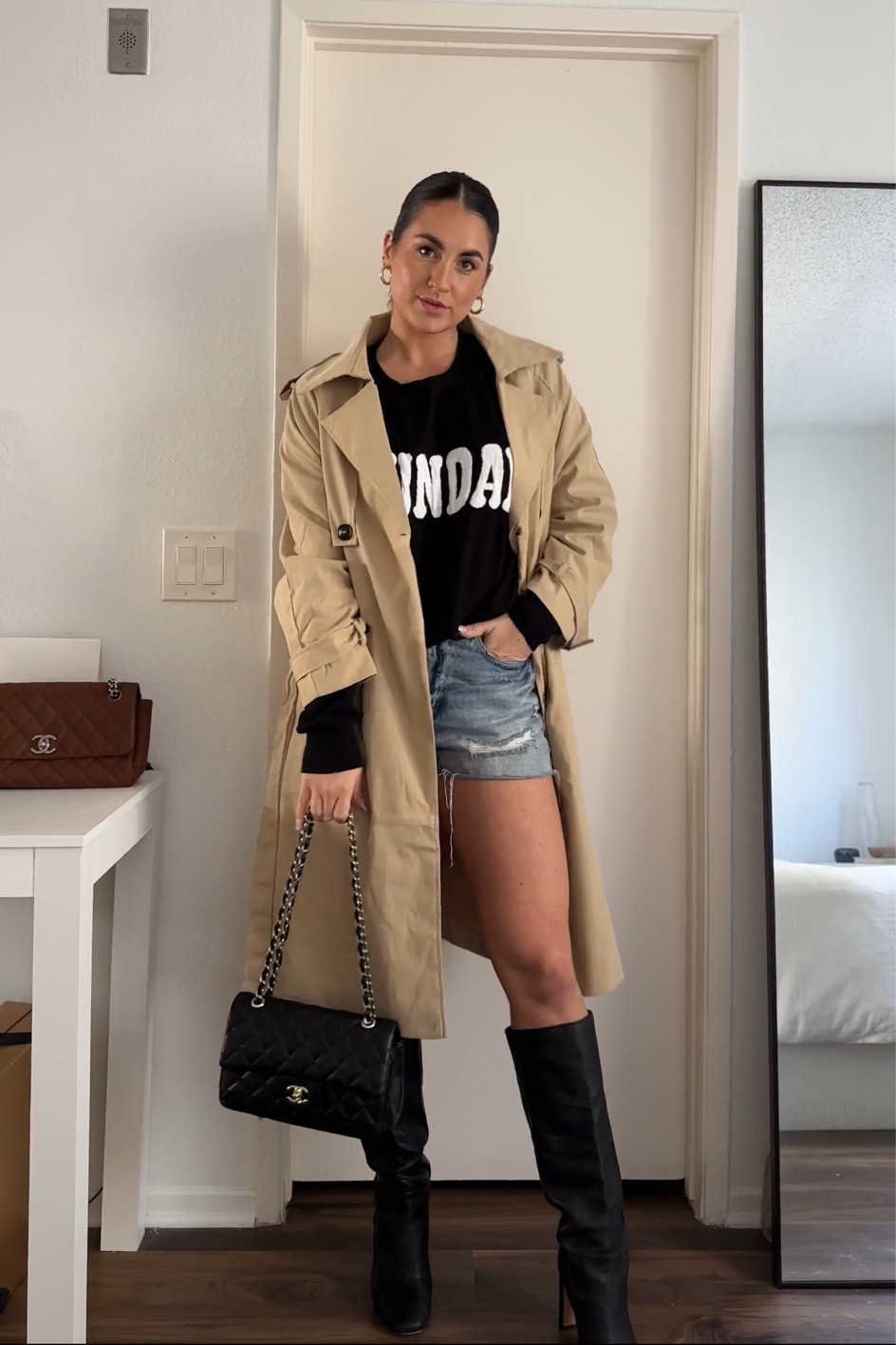 Fall outfit idea | Sunday sweater size medium, trench size small | @petalandpup | I’m 5’6” and 140 pounds for size reference. 

#LTKworkwear #LTKSeasonal #LTKstyletip