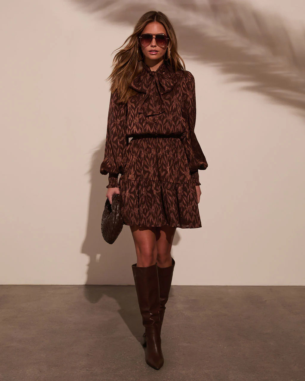 All I Need Necktie Mini Dress - Brown / S | VICI