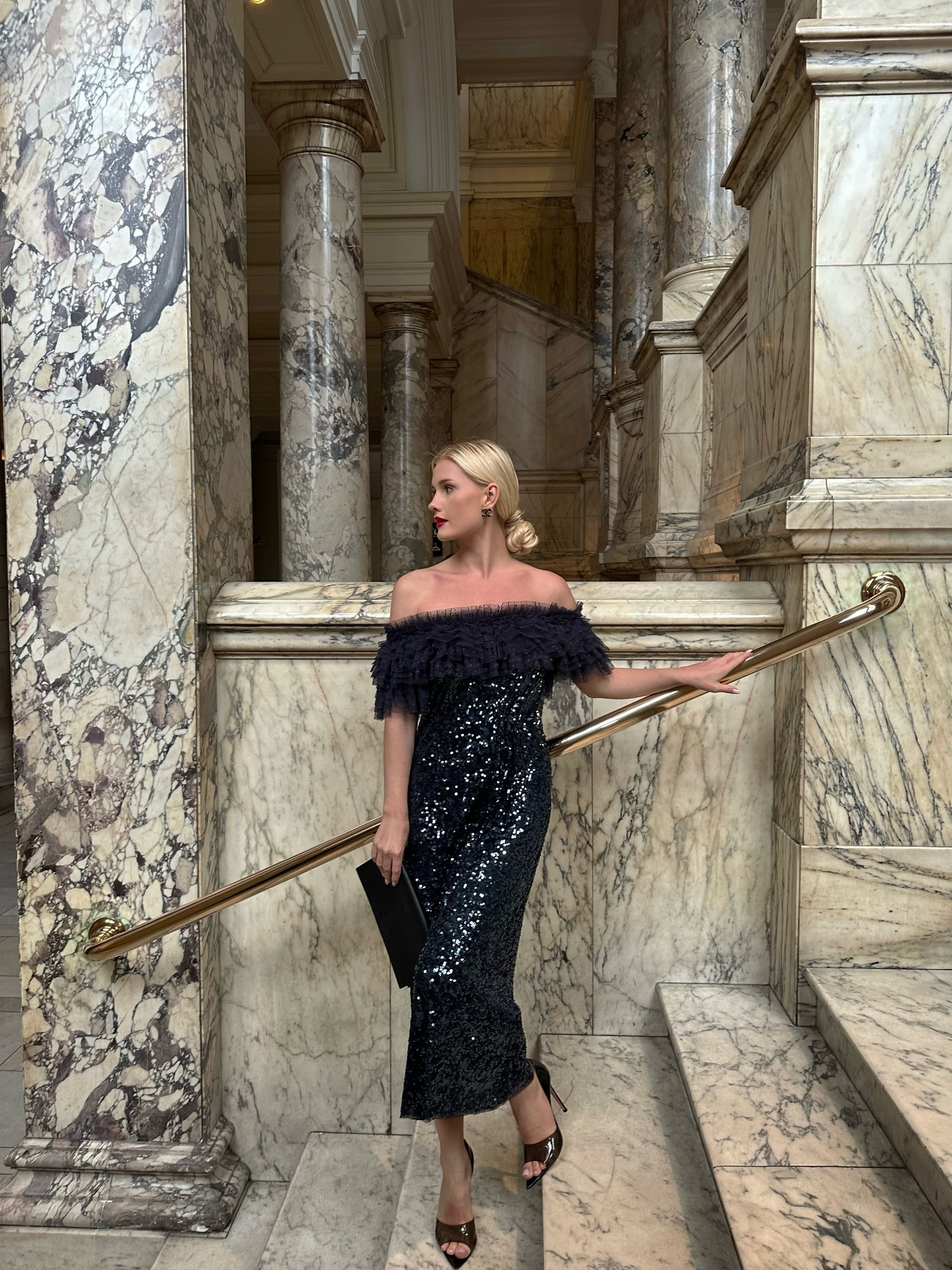 Festive look 🖤✨ pairing the needle & thread sparkly dress with a simple Saint Laurent clutch and Gianvito Rossi shoes 

#LTKGiftGuide #LTKSeasonal #LTKHoliday