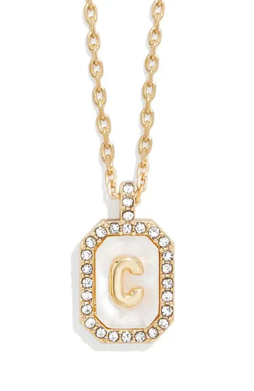 BaubleBar Initial Pendant Necklace in White C at Nordstrom | Nordstrom