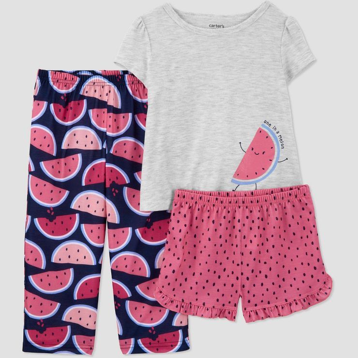 Carter's Just One You®️ Toddler Girls' 3pc Watermelon Pajama Set - Pink | Target