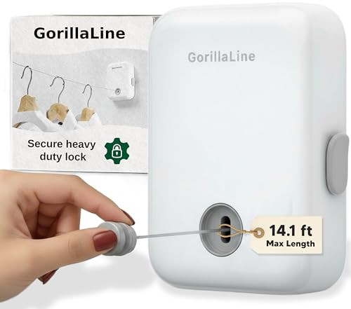 GorillaLine - Retractable Clothesline Indoor Outdoor Clothes Line | Heavy Duty Clothes Drying Laundry Line | Wall Mounted Drying Rack Clothing Line | Amazon (US)