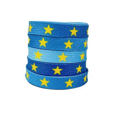 INSPIRE CHIC Flat Colored Star Patterned Printed Shoe Laces for Sneakers Boots Sport Shoes 1 Pair 120cm/47.2" Gradient Blue-Yellow Star | Target