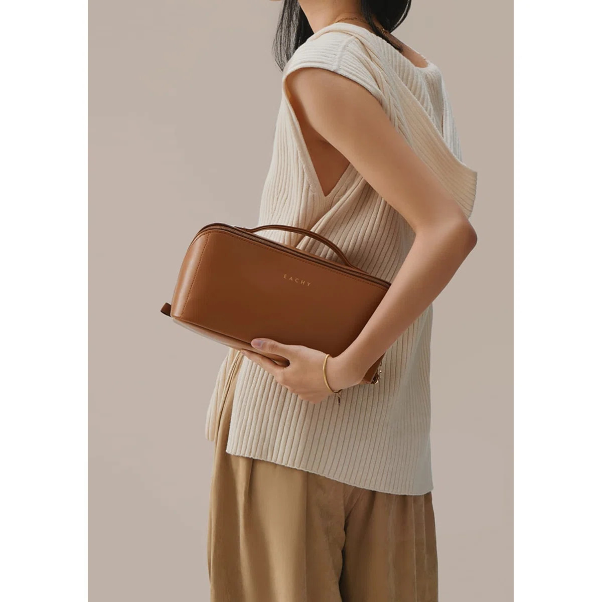 Must-Have For Travel & Business Trips! Soft Milk Leather Large-Capacity Handheld Makeup Bag - Dur... | Wayfair North America