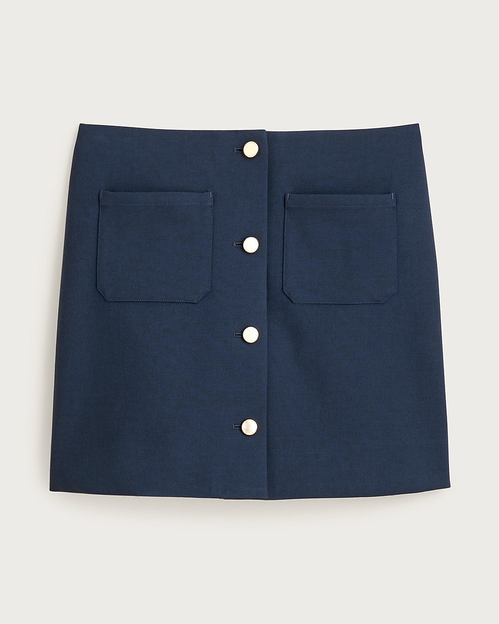 Fairfax mini button-front skirt in four-season stretch | J. Crew US