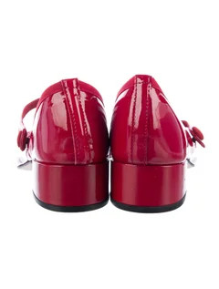 Patent Leather Bow Accents Mary Jane Flats | The RealReal