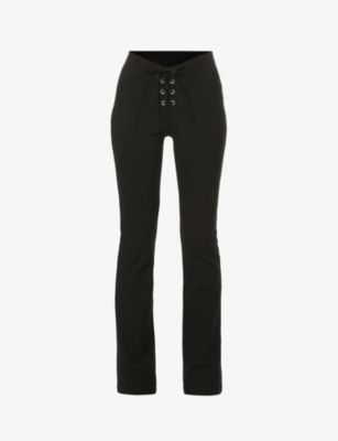 REFORMATION Len straight-leg mid-rise stretch-jersey trousers | Selfridges