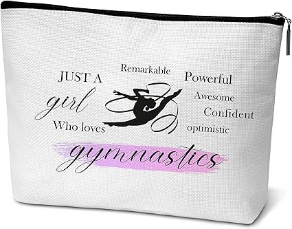 Gymnastics Makeup Bag Zipper Pouch, Inspirational Cosmetic Bag for Purse Travel Toiletry Bag, Gym... | Amazon (US)