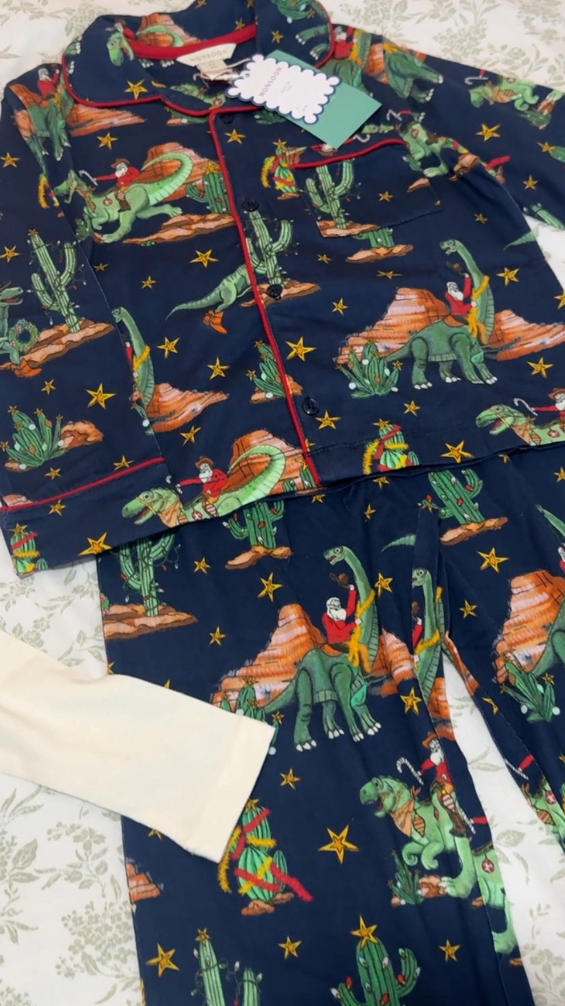 Dinosaur Christmas pjs!! So butter soft!! With a beautiful red lining.  

#LTKwinter #LTKuk #LTKkids