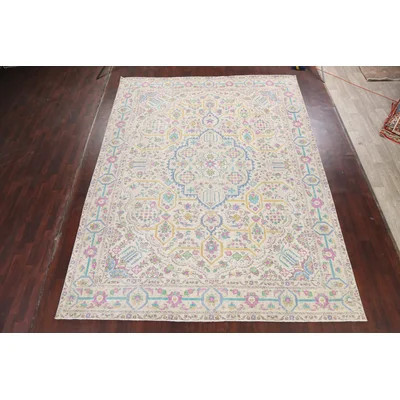 One-of-a-Kind Hand-Knotted 9'9" x 12'10" Wool Area Rug in Ivory | Wayfair North America