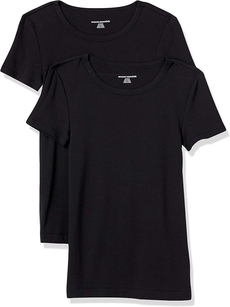 Amazon Essentials Women's Slim-Fit Short-Sleeve Crewneck T-Shirt, Pack of 2 | Amazon (US)