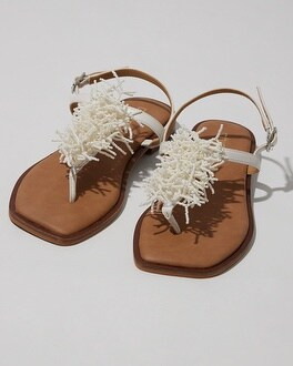 White T-Strap Sandals | Chico's