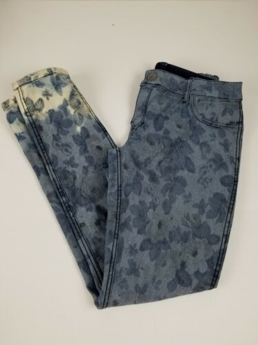 Flip Side Flipside Reversible Blue Roses and Dark Blue Skinny Women's Jeans Sz 7  | eBay | eBay US