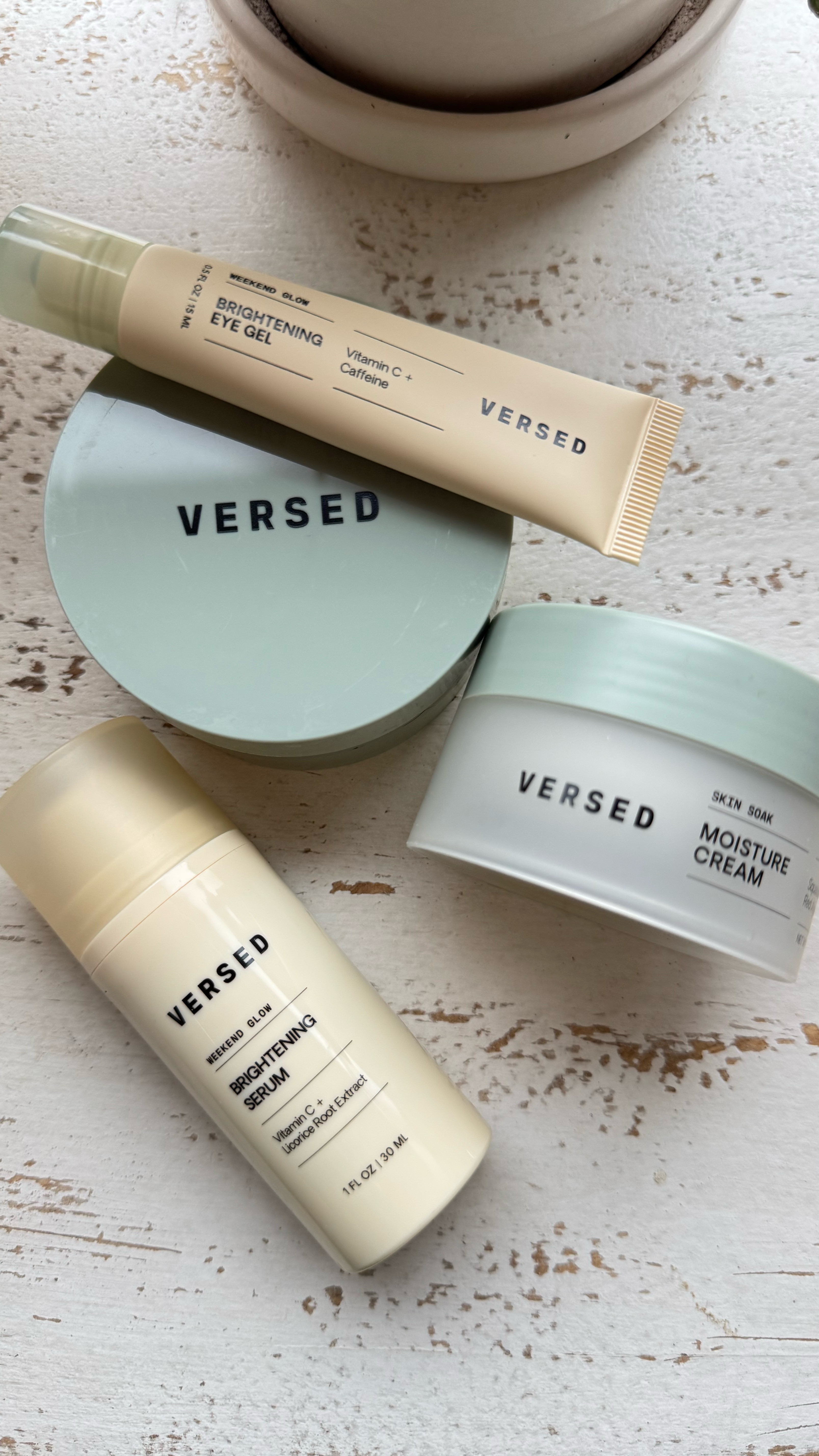 All of you know how much I love skin care—so was super excited to be one of the first to try out these new Versed products!  Been using them for 2+ weeks 
The Cleansing Balm literally melted ALL my makeup off including mascara.  Use first on dry skin then add a little water and it literally dissolved everything!  Their Brightening Serum is not sticky and goes on really smooth!  I make sure to apply to the backs of my hands as well. 
The Brightening Eye Gel is really one of my favorites.  The dispenser puts out just enough product and the metal roller feels really cool on my skin! 
But the Moisture Cream has to be my top fave!!! It’s super hydrating but really light.  I hate a greasy feeling and this just sinks right into your skin 🤌🏻 Make sure to apply to face and ALL around your neck (and don’t forget those hands) 
#skincare #skincareroutine #newskincare #newskincareproducts #cleansingroutine #cleansingproducts


#LTKFindsUnder50 #LTKBeauty