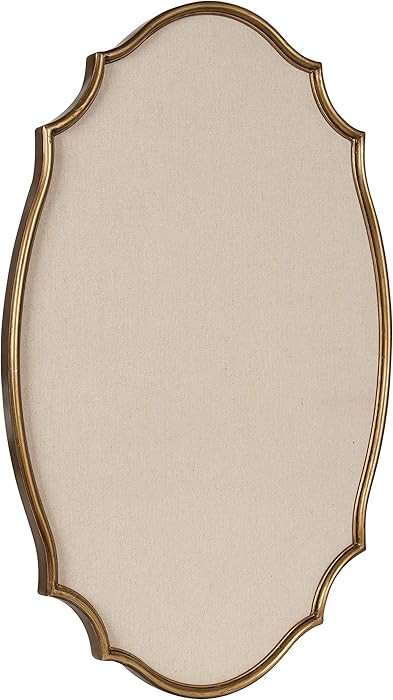 Kate and Laurel Leanna Decorative Scalloped Metal Pinboard; 24 x 36; Gold; Framed Rounded Oval Vi... | Amazon (US)