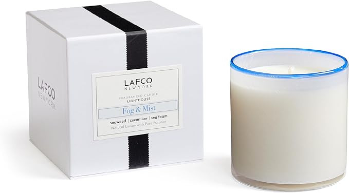 LAFCO New York Signature Candle, Fog & Mist - 15.5 oz - 90-Hour Burn Time - Reusable, Hand Blown ... | Amazon (US)
