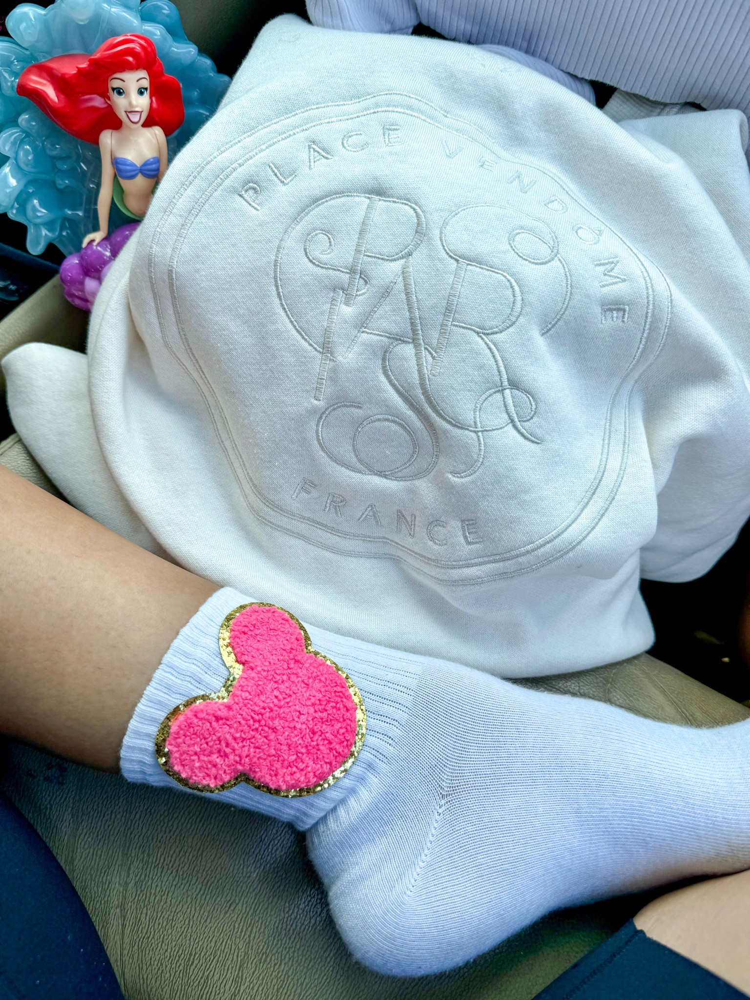 I used these Disney iron on patches on just about everything! 

Jean Jackets, belt bag, socks, backpack, jeans, journal, 

I didn’t use an iron to permanently iron them on I used body tape instead so I could easily remove the patches. 
The body tape worked well! It stayed on all day! 

#LTKstyletip #LTKfamily #LTKkids