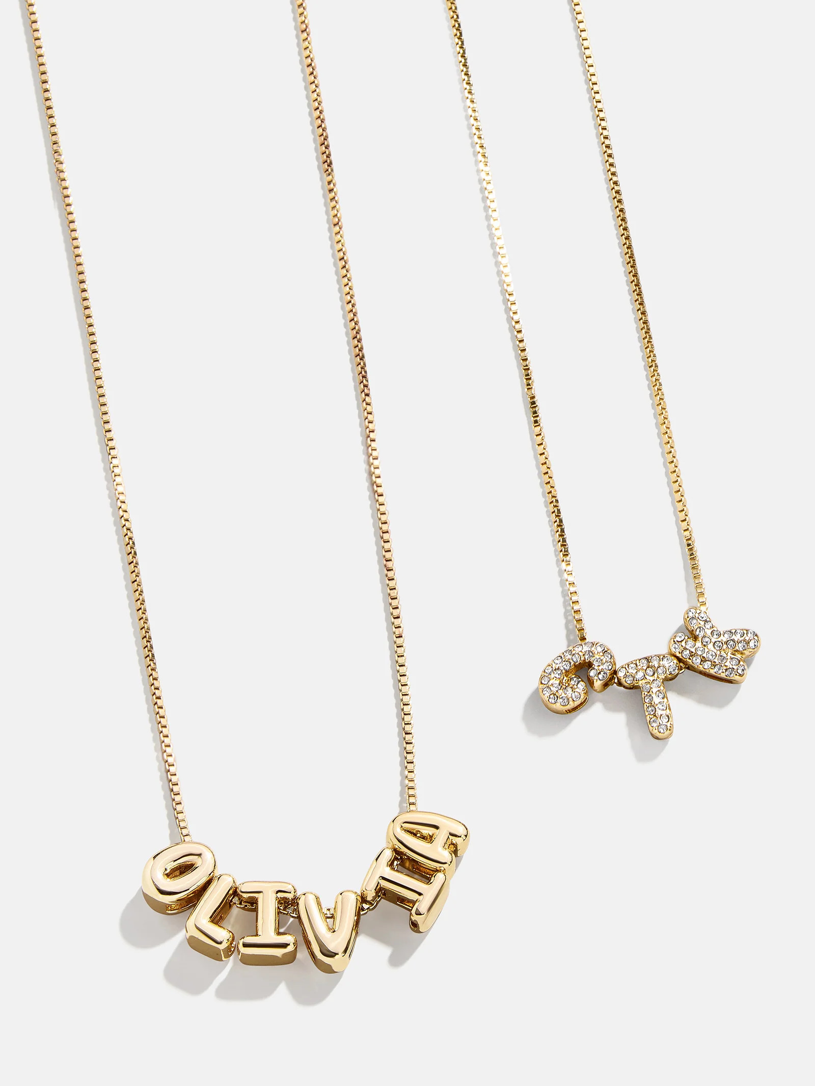 Mini Custom Bubble Letter Necklace  - Gold | BaubleBar (US)