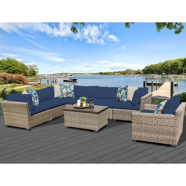 Rochford Wicker/Rattan 7 - Person Seating Group with Cushions | Wayfair North America
