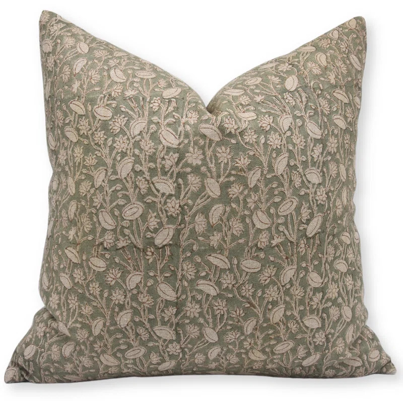Fabdivine Floral Linen Indoor/Outdoor Throw Pillow | Wayfair | Wayfair North America