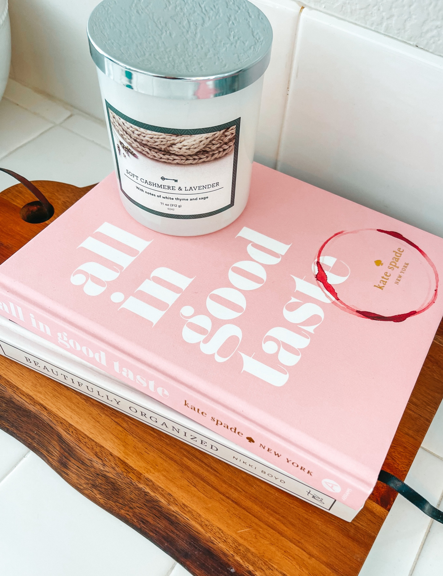 Love 💗 Kate spade all in good taste book, organization book, candle, and cutting board. Kitchen decor.

#LTKstyletip #LTKunder100 #LTKhome