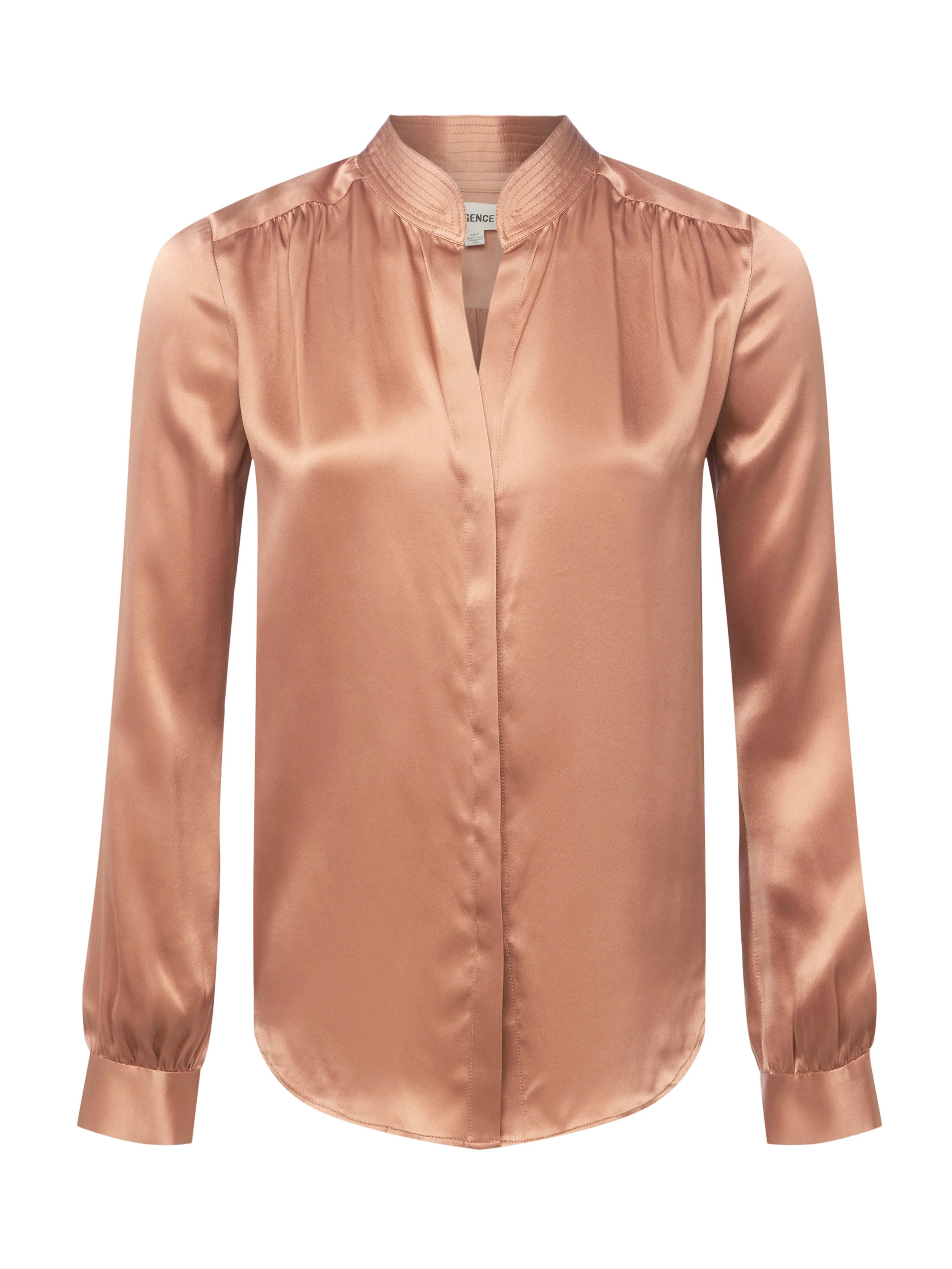 L'AGENCE Bianca Blouse in Soft Tan | L'Agence