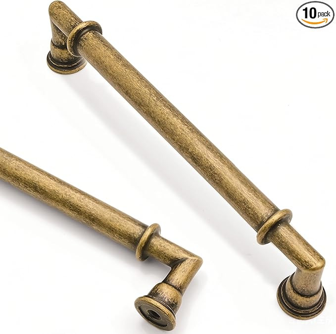 Asidrama 10 Pack 5 Inch(128mm) Brushed Antique Brass Cabinet Pulls, Kitchen Aged Brass Cabinet Ha... | Amazon (US)