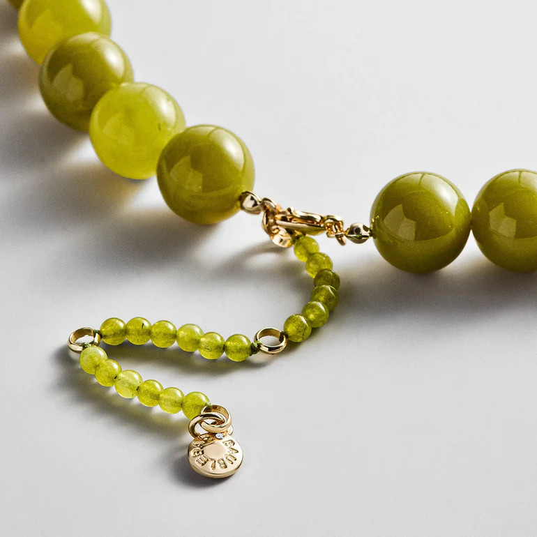 Mini Jane Beaded Necklace - Olive | BaubleBar