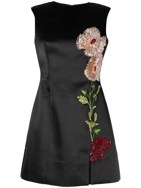 Yolanda floral-embroidery midi dress | Farfetch Global