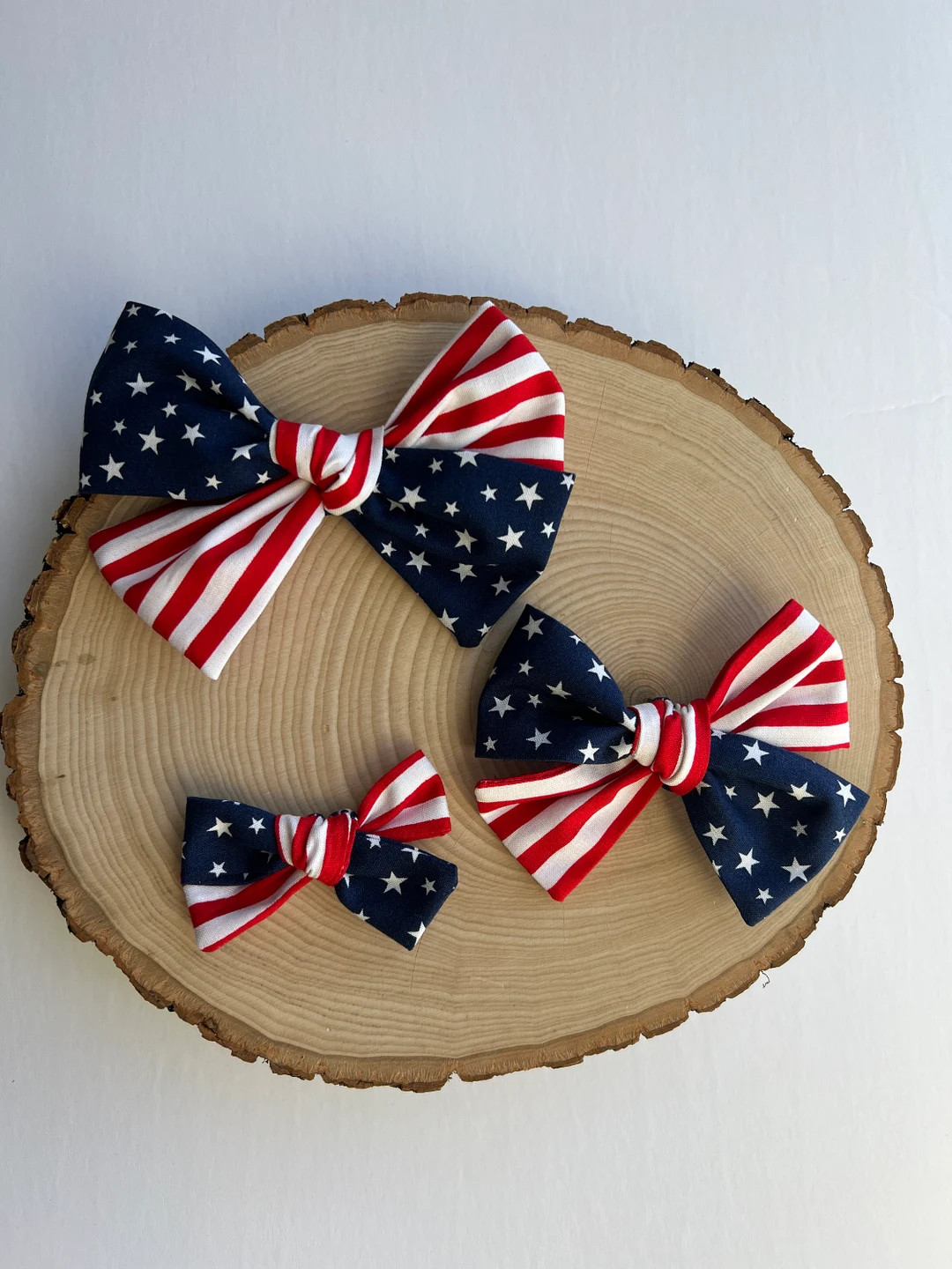 American Flag Hair Bow, Pigtail Bows, Newborn Bow, American Flag Bow, Patriotic Bow, Military Hom... | Etsy (US)
