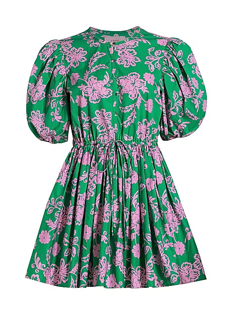 Aurie Cotton Puff-Sleeve Mini Dress | Saks Fifth Avenue