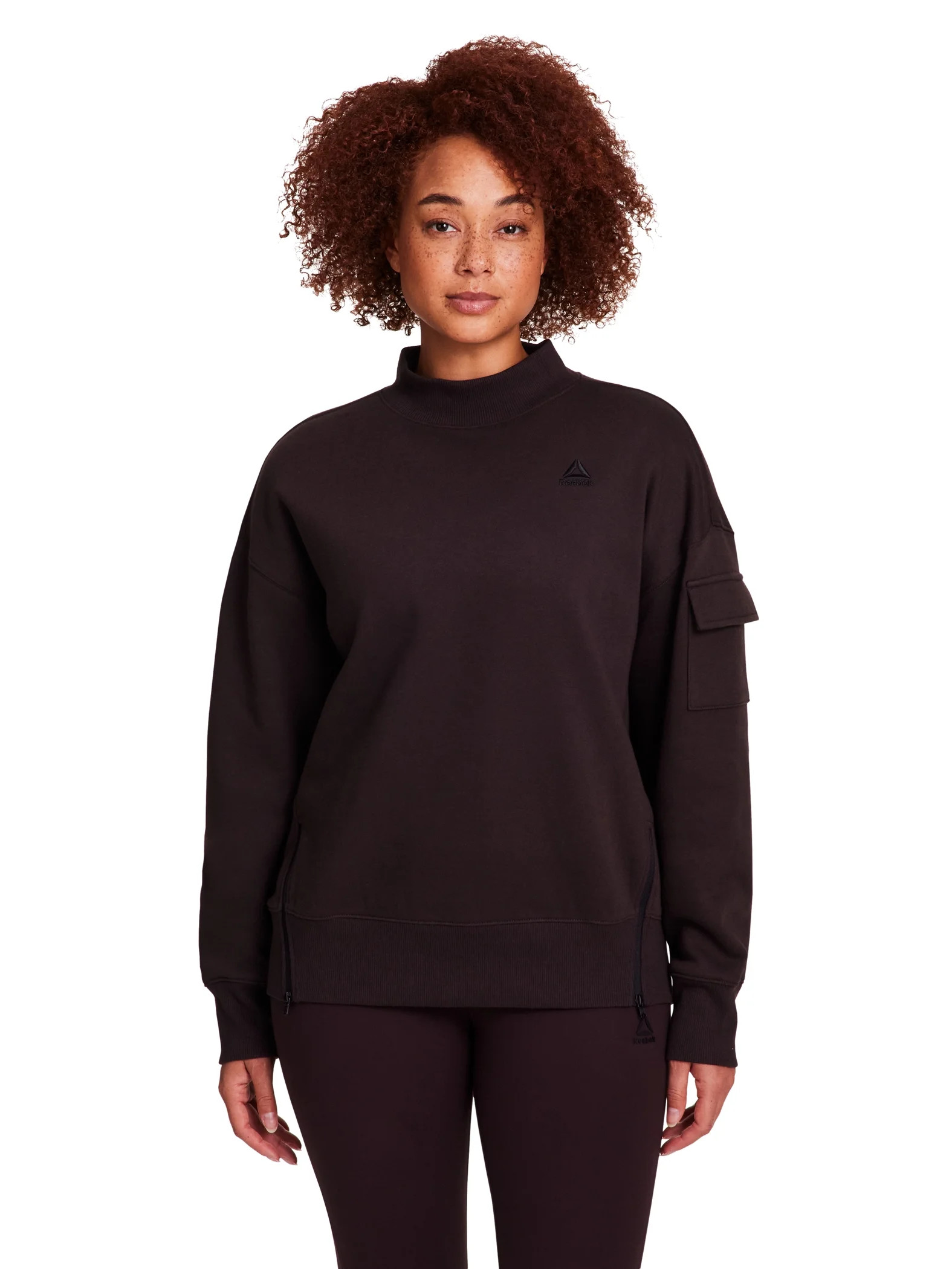 Reebok Women's & Women's Plus Transition Mock Neck Sweatshirt, Sizes XS-4X | Walmart (US)
