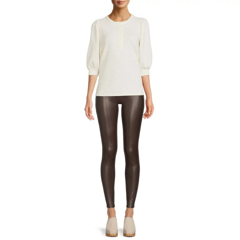 Time and Tru Women's Faux Leather Leggings, Sizes S-3XL | Walmart (US)