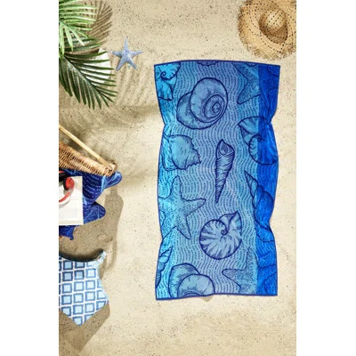 Ozdilek 34x64 Beach Towel - 100% Turkish Cotton, Luxury Soft Velour, Quick Dry, Absorbent, Fade-Resistant, Oversized Pool & Spa Towel,  Sea Shell Desi | Wayfair North America