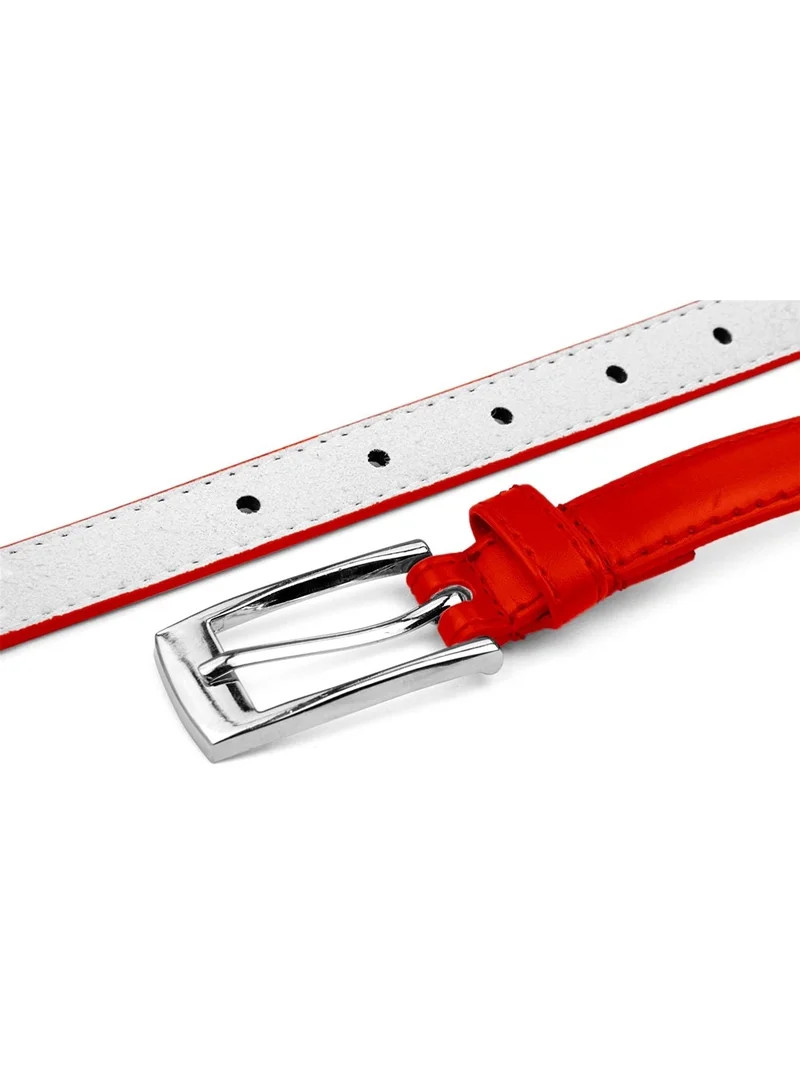 Women Skinny PU Leather Dress Belt Polished Buckle Belle Donne Small Red | Walmart (US)