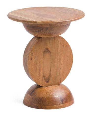 Wooden Disc Side Table | TJ Maxx