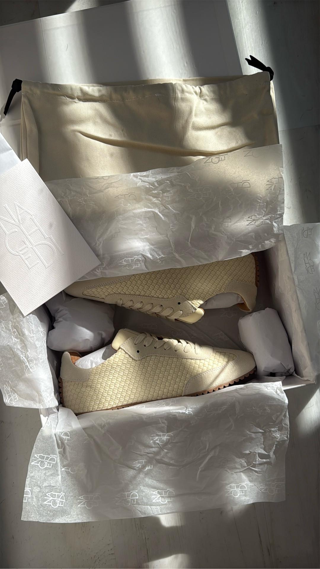 Woven leather sneakers by Naghedi ❤️ #gifted #naghedinyc #intrecciato 