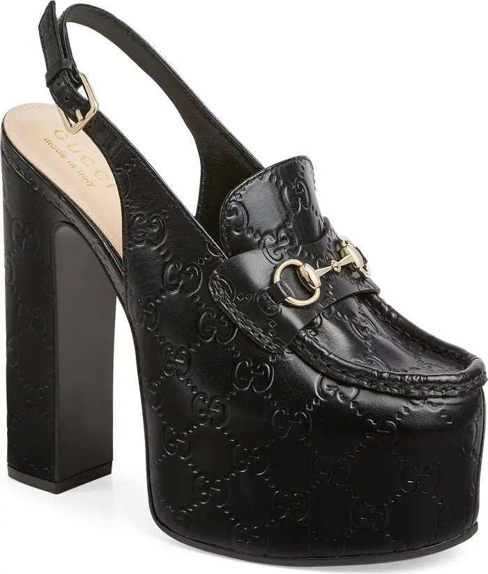 Horsebit Platform Slingback Loafer Pump (Women) | Nordstrom