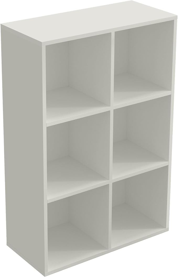 6-Cube Storage Shelf Bookcase - Wooden 3-Tier Floor Standing Open Bookshelf for Home and Office, ... | Amazon (US)