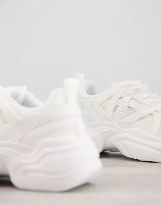 ASOS DESIGN Deejay chunky sole sneakers in white | ASOS (Global)