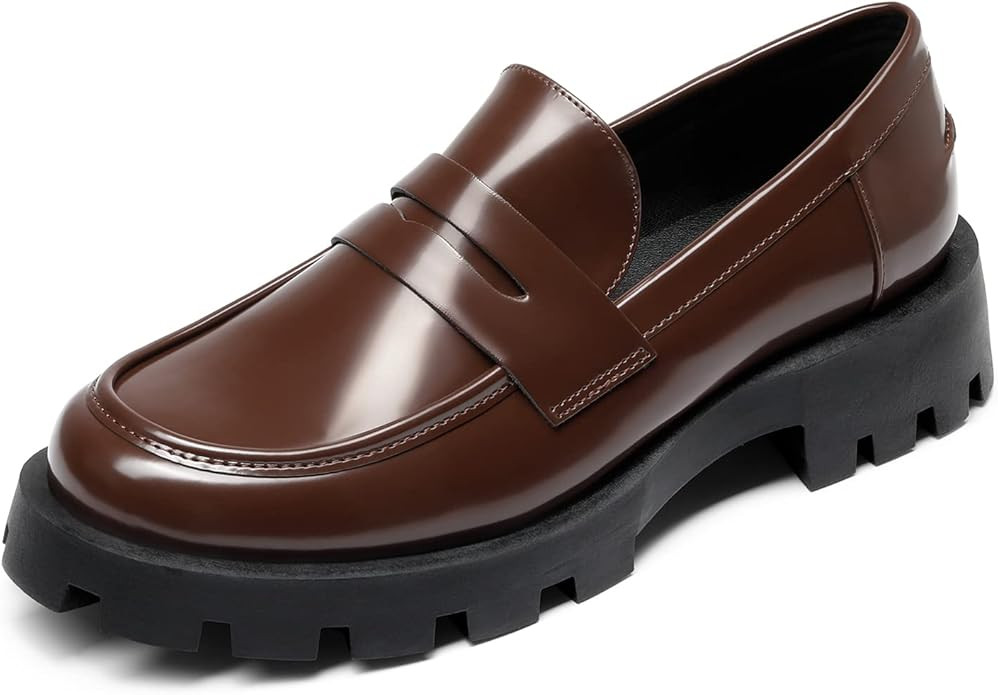 DREAM PAIRS Womens Loafers, Lug Sole Slip On Platform Chunky Penny Loafers for Women Dressy and W... | Amazon (US)
