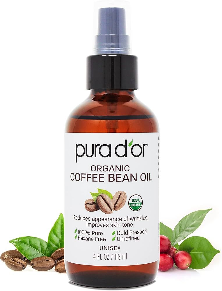 PURA D'OR Organic Coffee Bean Oil (4oz / 118mL) 100% Pure USDA Certified Premium Grade Natural Mo... | Amazon (US)