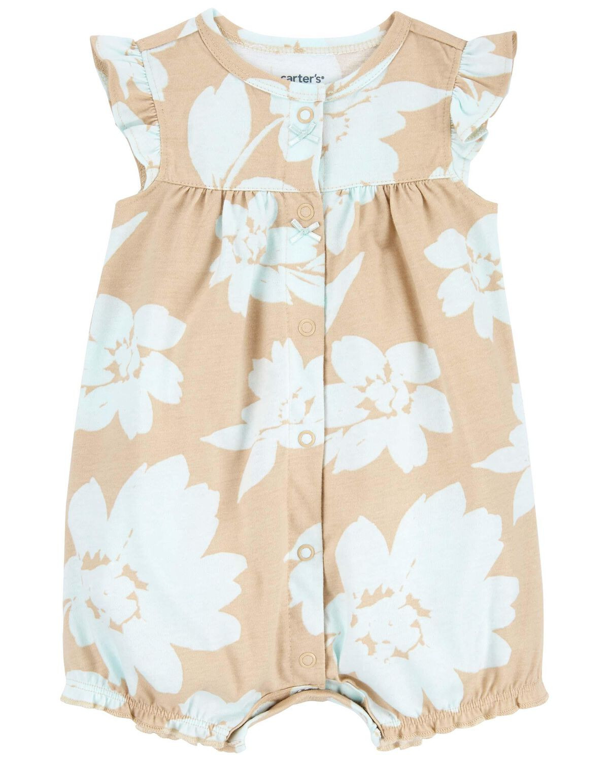 Brown Baby Floral Snap-Up Romper | carters.com | Carter's