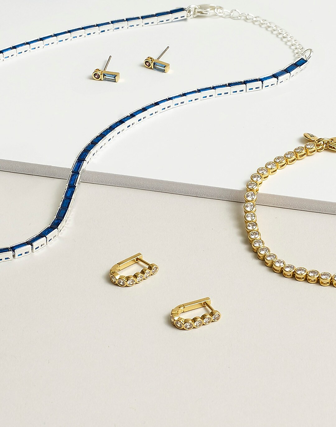 The Tennis Collection Bezel Set Crystal Carabiner Hoop Earrings | Madewell